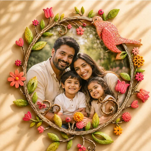 DIY_Brown_Wood_Photo_Frame_For_Fridge_Magnets
