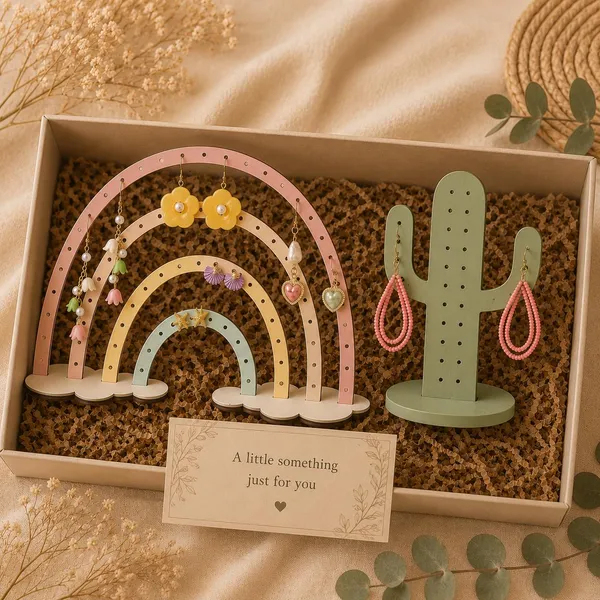 DIY_Brown_Wood_Jewelry_Holder_For_Earring_Holder
