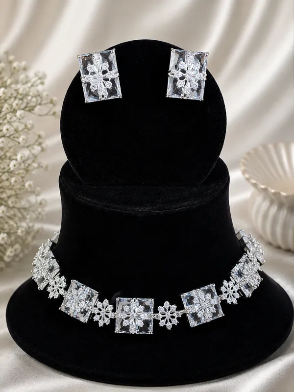 Silver_Ad_Stone_Alloy_Floral_Crystal_Necklace_And_Earrings_Set_For_Women