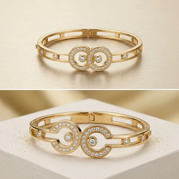 Gold_Stainless_Steel_Roman_Numeral_Open_Cuff_Bracelet_For_Women
