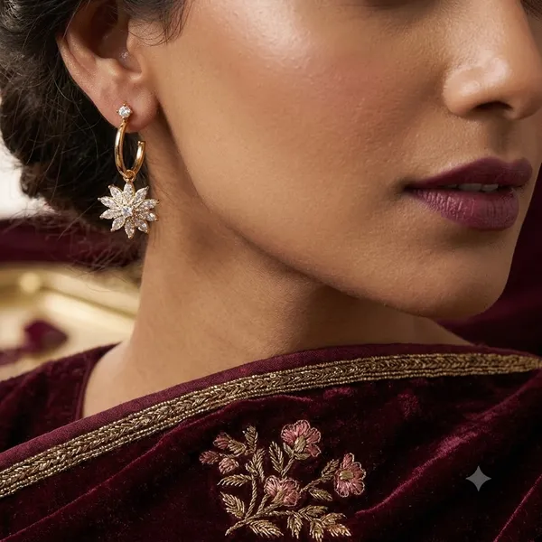 Gold_Tone_S925_Floral_Crystal_Drop_Earrings_For_Women