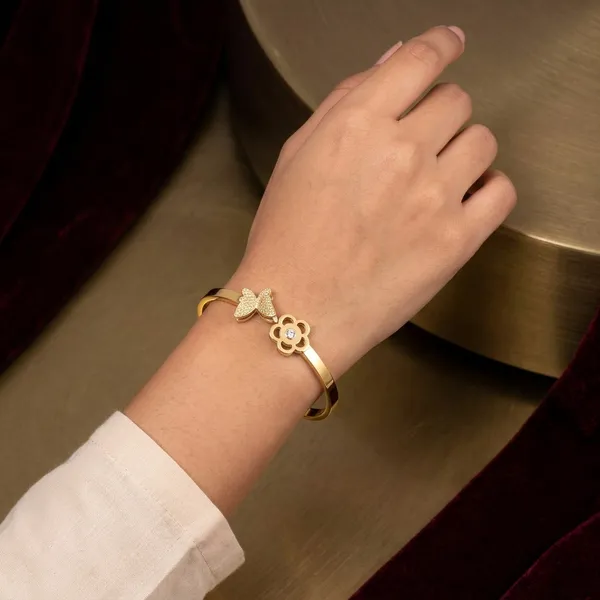 Gold_Tone_Stainless_Steel_Butterfly_Floral_Bangle_For_Women