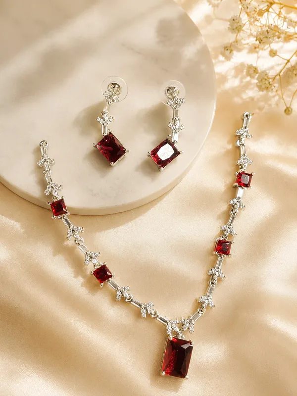 Silver_Red_Alloy_Ad_Stone_Necklace_Earring_Set_For_Women