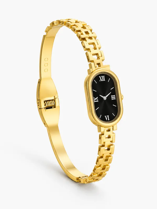 Gold_Stainless_Steel_Oval_Dial_Bracelet_Watch_For_Women