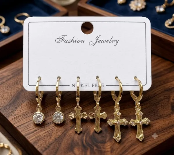 Gold_Tone_Alloy_Cross_Drop_Earrings_For_Women