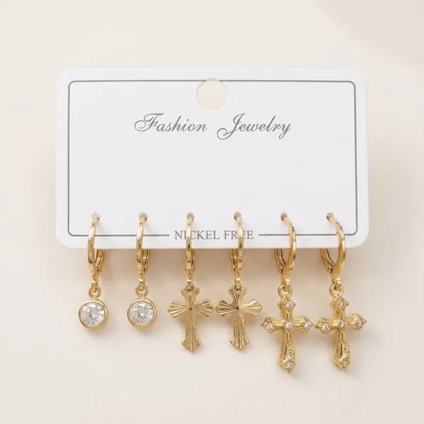 Gold_Tone_Alloy_Cross_Drop_Earrings_For_Women