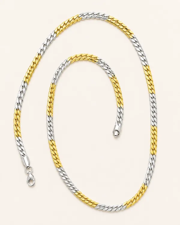Gold_Silver_Stainless_Steel_Two_Tone_Braided_Chain_For_Men