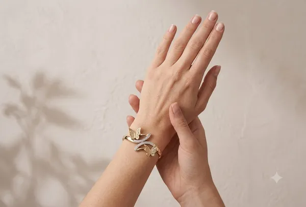 Gold_Tone_Stainless_Steel_Butterfly_Cuff_Bangle_For_Women