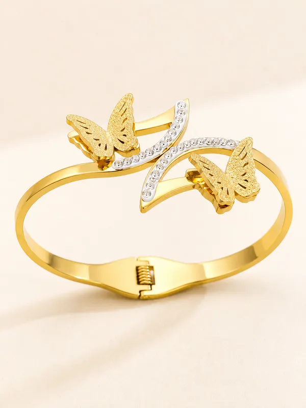 Gold_Tone_Stainless_Steel_Butterfly_Cuff_Bangle_For_Women