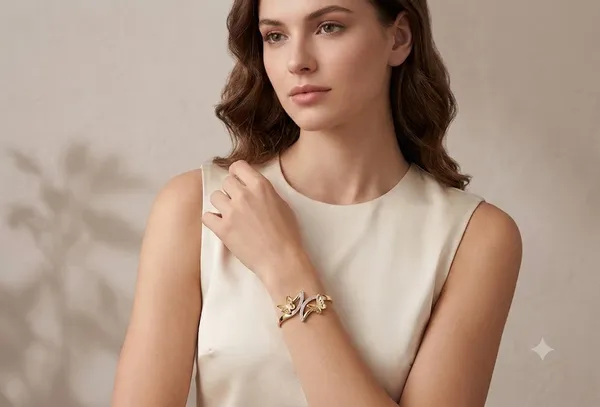 Gold_Tone_Stainless_Steel_Butterfly_Cuff_Bangle_For_Women