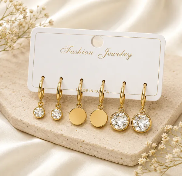Gold_Tone_Stainless_Steel_Hoop_Drop_Earrings_Set_For_Women
