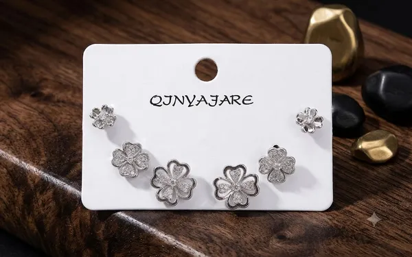 Silver_Stainless_Steel_Floral_Crystal_Stud_Earrings_Set_For_Women