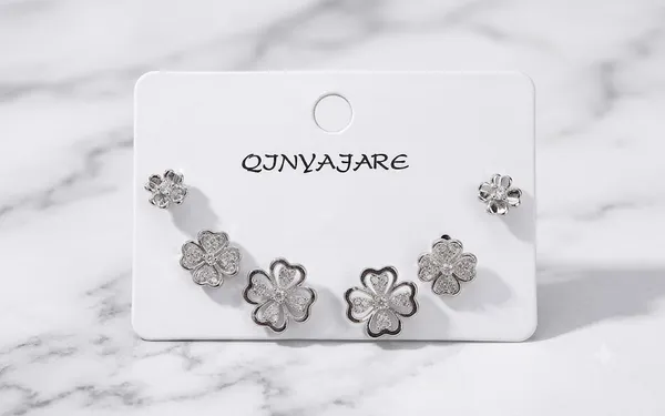 Silver_Stainless_Steel_Floral_Crystal_Stud_Earrings_Set_For_Women
