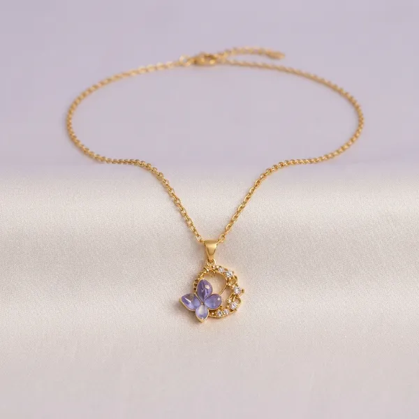 Gold_Blue_Stainless_Steel_Butterfly_Pendant_Necklace_For_Women