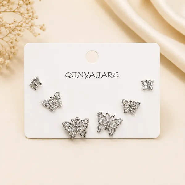 Silver_Stainless_Steel_Butterfly_Stud_Earrings_Set_For_Women