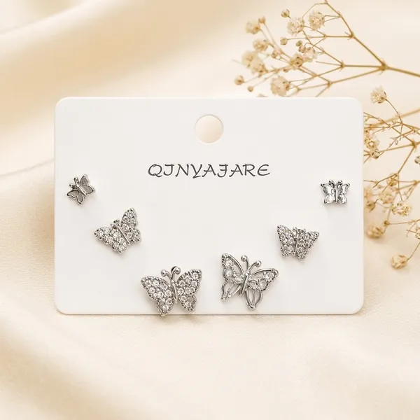 Silver_Stainless_Steel_Butterfly_Stud_Earrings_Set_For_Women