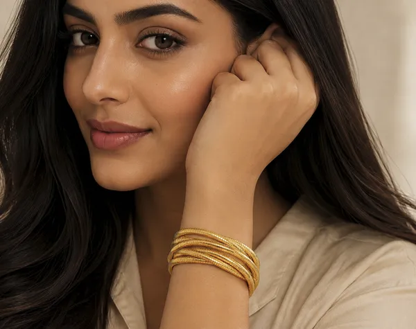 Silver_Gold_Tone_Stainless_Steel_Snake_Chain_Bangle_Set_For_Women