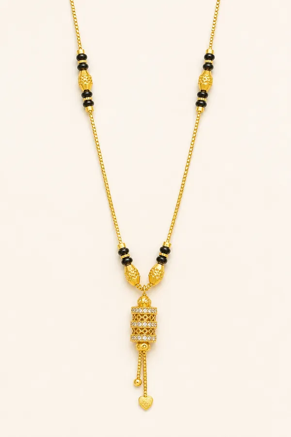 Gold_Black_Copper_Beaded_Cylindrical_Pendant_Mangalsutra_For_Women