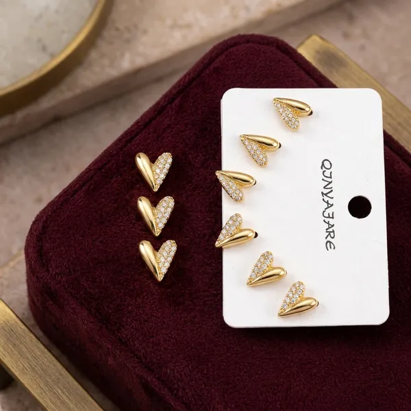 Gold_Tone_Stainless_Steel_Heart_Stone_Stud_Earrings_For_Women