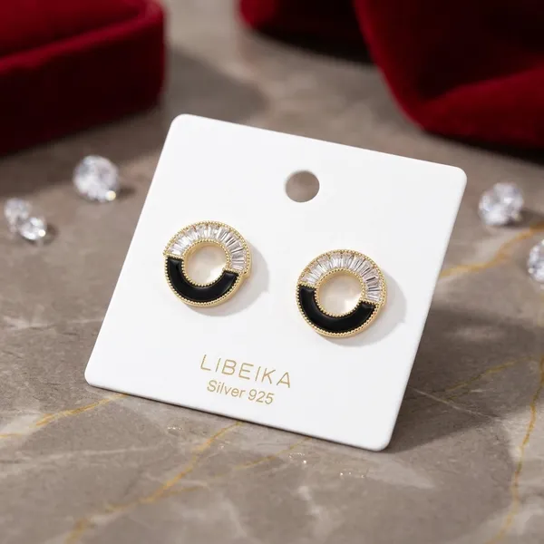 Gold_Black_Crystal_Stainless_Steel_Circle_Stud_Earrings_For_Women