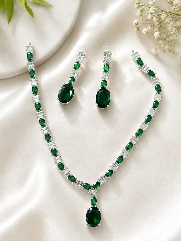 Green_Emerald_Ad_Stone_Alloy_Necklace_Earring_Bracelet_Set_For_Women