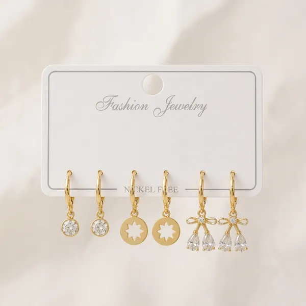 Gold_Stainless_Steel_Floral_Drop_Earrings_Set_For_Women