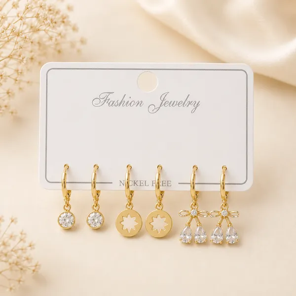 Gold_Stainless_Steel_Floral_Drop_Earrings_Set_For_Women
