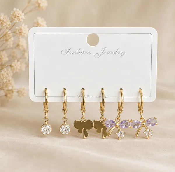 Gold_Tone_Stainless_Steel_Charm_Hoop_Earrings_Set_For_Women