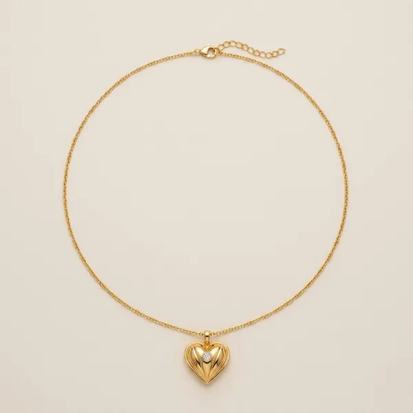 Gold_Stainless_Steel_Heart_Pendant_Chain_Necklace_For_Women