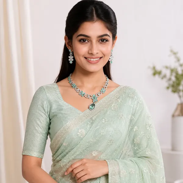 Green_Alloy_Ad_Stone_Floral_Necklace_Set_For_Women