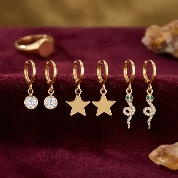 Gold_Tone_Alloy_Stone_Hoop_Drop_Fashion_Earrings_Set_For_Women