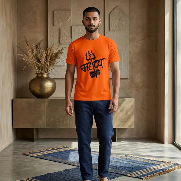 Orange_Graphic_T-Shirt_For_Men