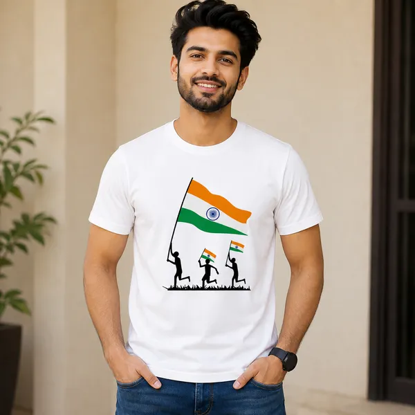 White_Indian_Flag_Graphic_T-Shirt_For_Men