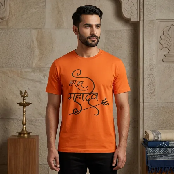 Orange_Graphic_Print_T-Shirt_For_Men