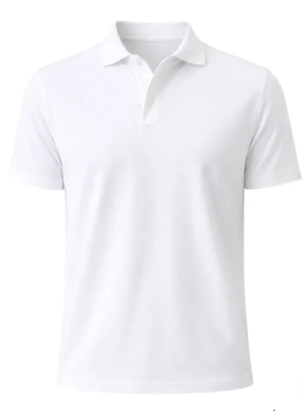 White_Polyester_Polo_T-Shirt_For_Men