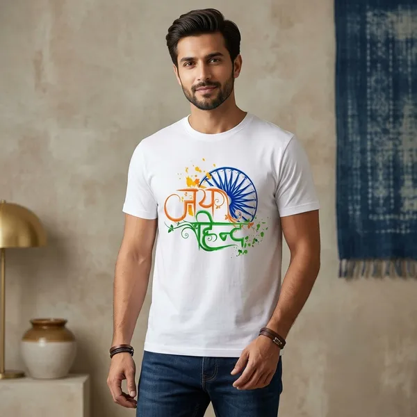 White_Graphic_Print_Crew_Neck_T-Shirt_For_Men