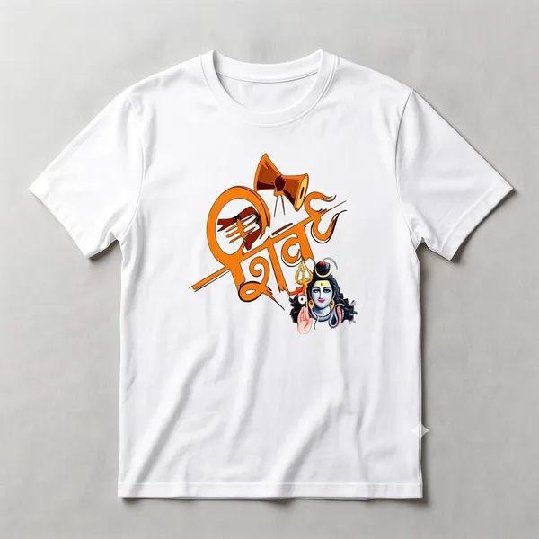 White_Mahakal_Graphic_T-Shirt_For_Men