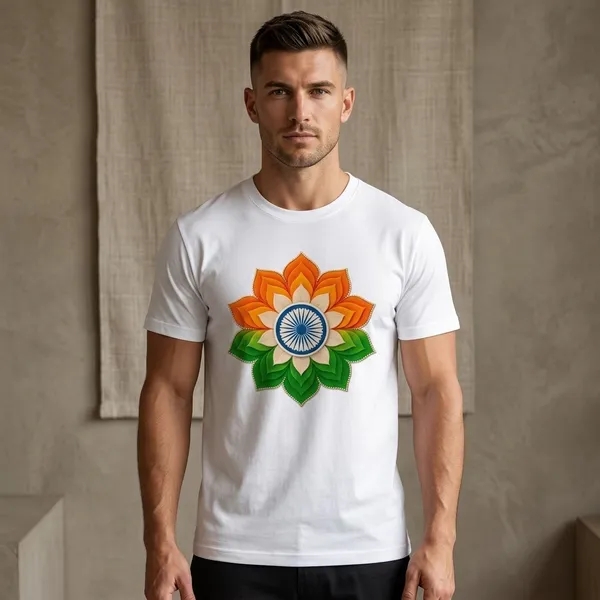 White_Printed_Polyester_T-Shirt_For_Men