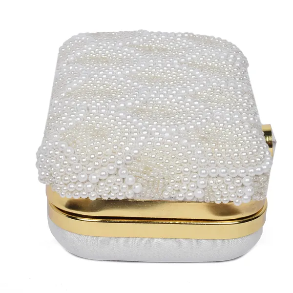 White_Pearl_Beadwork_Box_Clutch_For_Women