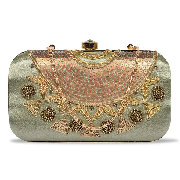 Gold_Satin_Sequin_Beaded_Embroidered_Box_Clutch_For_Women
