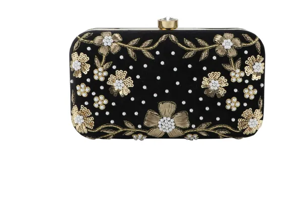 Black_Fabric_Sequin_Pearl_Floral_Embroidered_Box_Clutch_For_Women