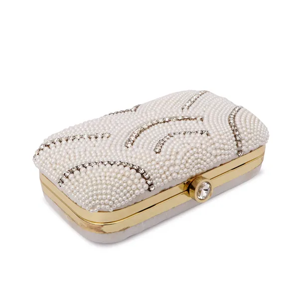 White_Pearl_Crystal_Embellished_Hard_Shell_Box_Clutch_For_Women