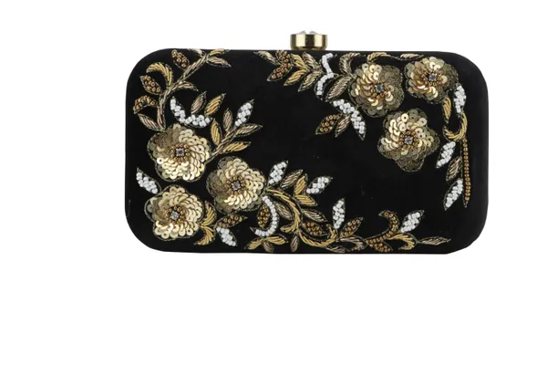 Black_Fabric_Sequin_Floral_Embroidered_Box_Clutch_For_Women