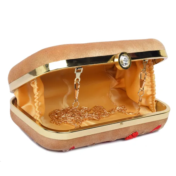 Beige_Fabric_Floral_Embroidered_Pearl_Box_Clutch_For_Women