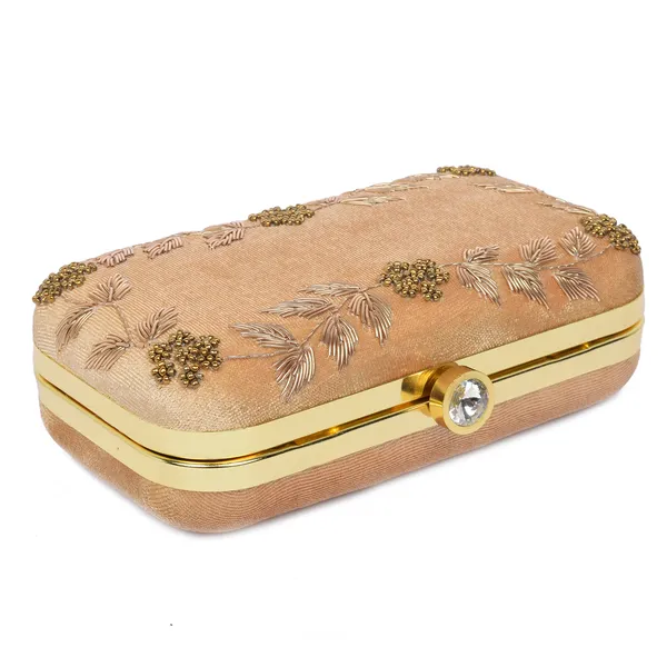 Beige_Beaded_Thread_Embroidered_Box_Clutch_For_Women