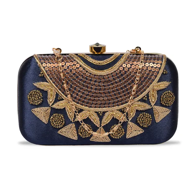 Navy_Blue_Satin_Zari_Sequin_Embroidered_Box_Clutch_For_Women