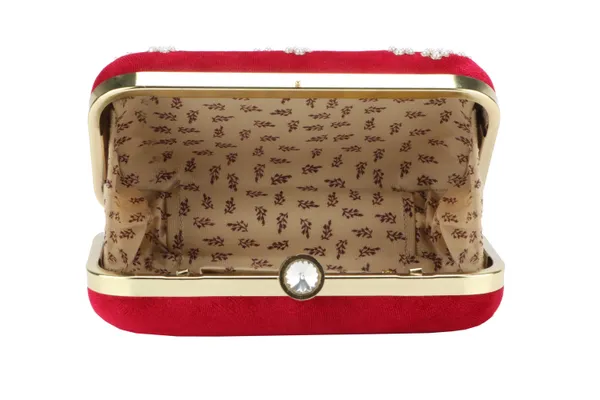 Red_Velvet_Pearl_Beaded_Floral_Box_Clutch_For_Women