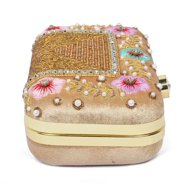 Gold_Beaded_Floral_Embroidered_Box_Clutch_For_Women