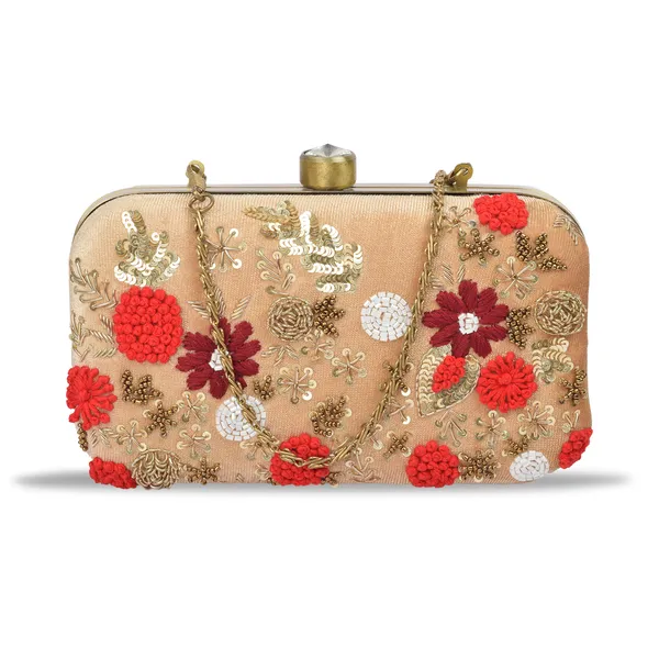 Beige_Fabric_Sequin_Floral_Embroidered_Box_Clutch_For_Women