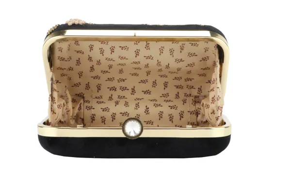 Black_Fabric_Sequin_Beaded_Floral_Embroidered_Box_Clutch_For_Women